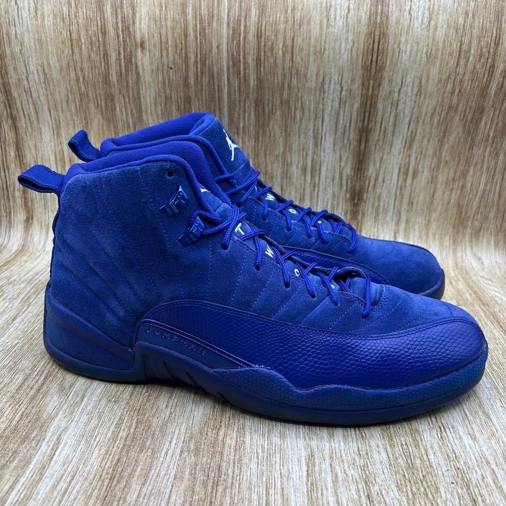 Nike Air Jordan 12 Retro Men's Size 13 Deep Royal Blue Suede Sneakers 130690-400